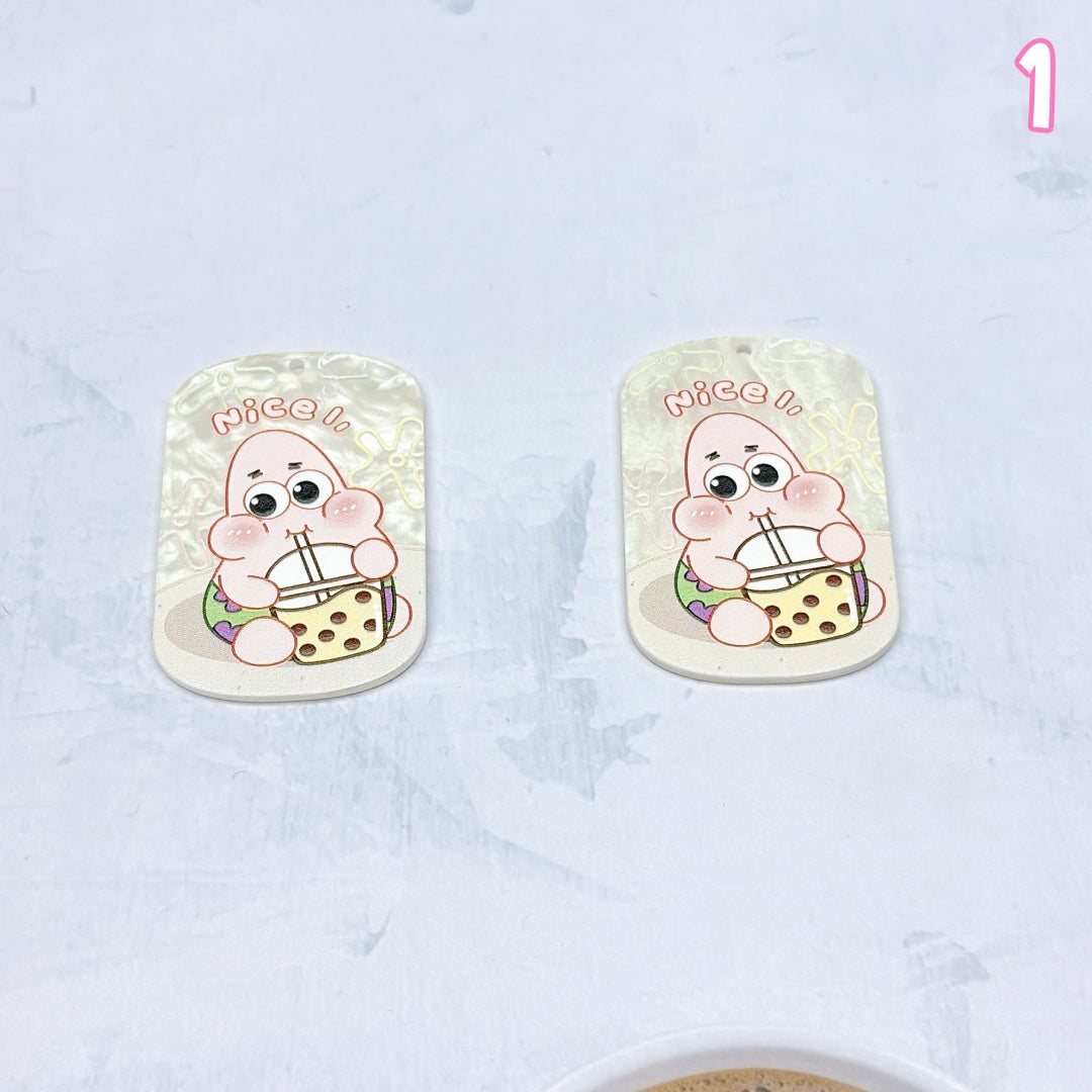 A1007 🌸やわらかな色合いのアクリルパーツ|ハンドメイドアクセサリーパーツ🌸