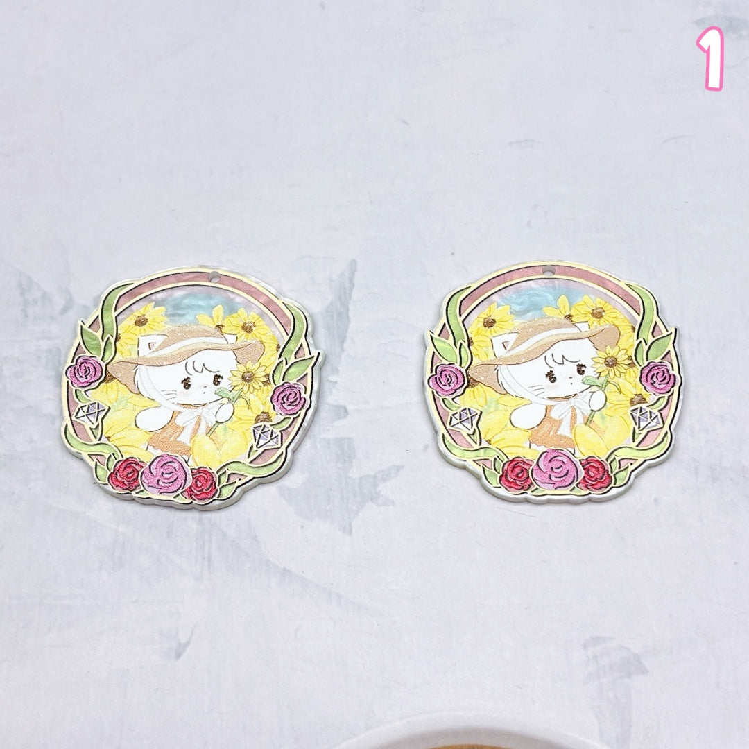 A1015 やわらかな色合いのアクリルパーツ|ハンドメイドアクセサリーパーツ