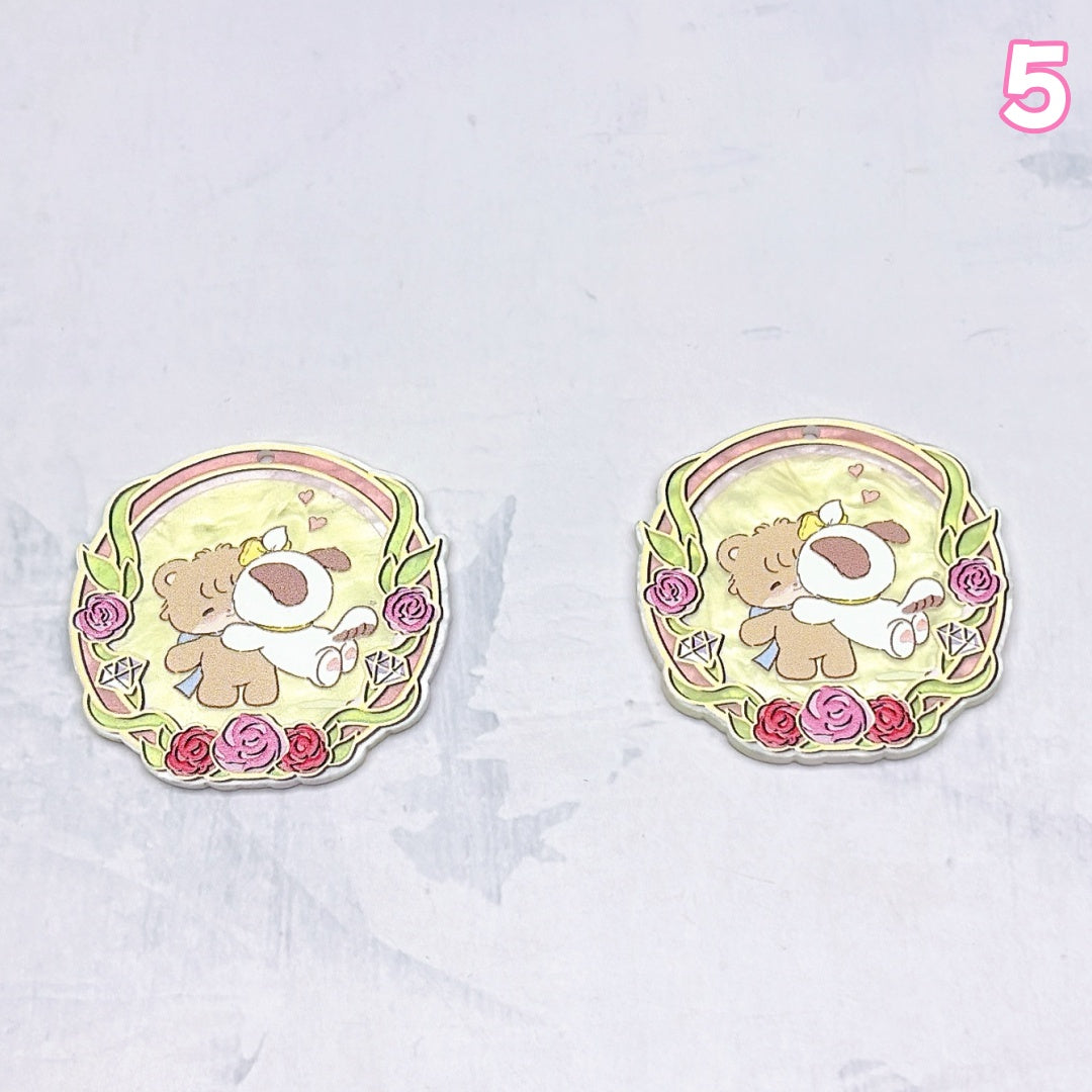 A1015 やわらかな色合いのアクリルパーツ|ハンドメイドアクセサリーパーツ