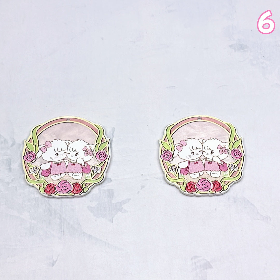 A1015 やわらかな色合いのアクリルパーツ|ハンドメイドアクセサリーパーツ