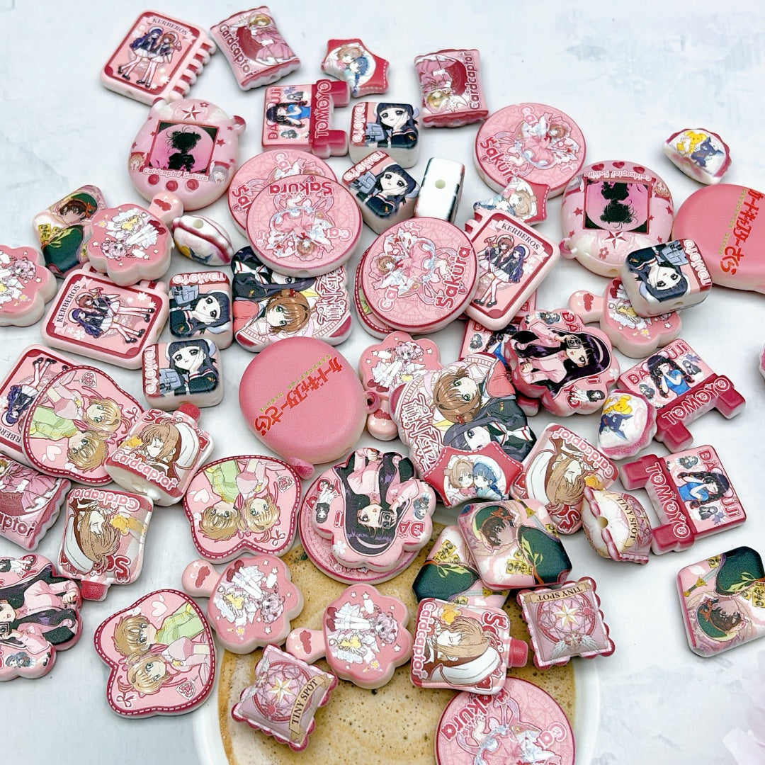 A1034 新商品発売 カートゥーンアクリルパーツ ✦ キュートなハンドメイド素材 ✦ アクセサリーチャームに最適