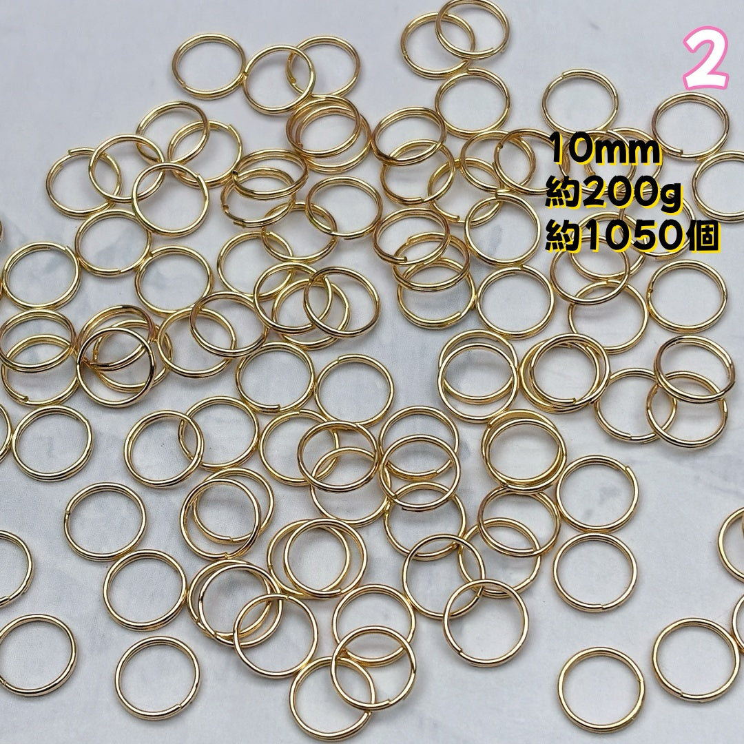 A1041 多サイズメタルダブルリング開口カン — ハンドメイド用基本金具