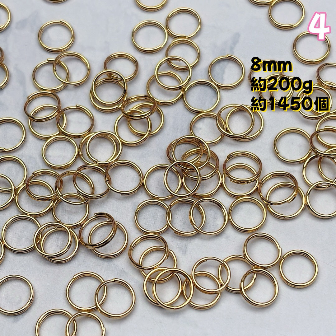 A1041 多サイズメタルダブルリング開口カン — ハンドメイド用基本金具