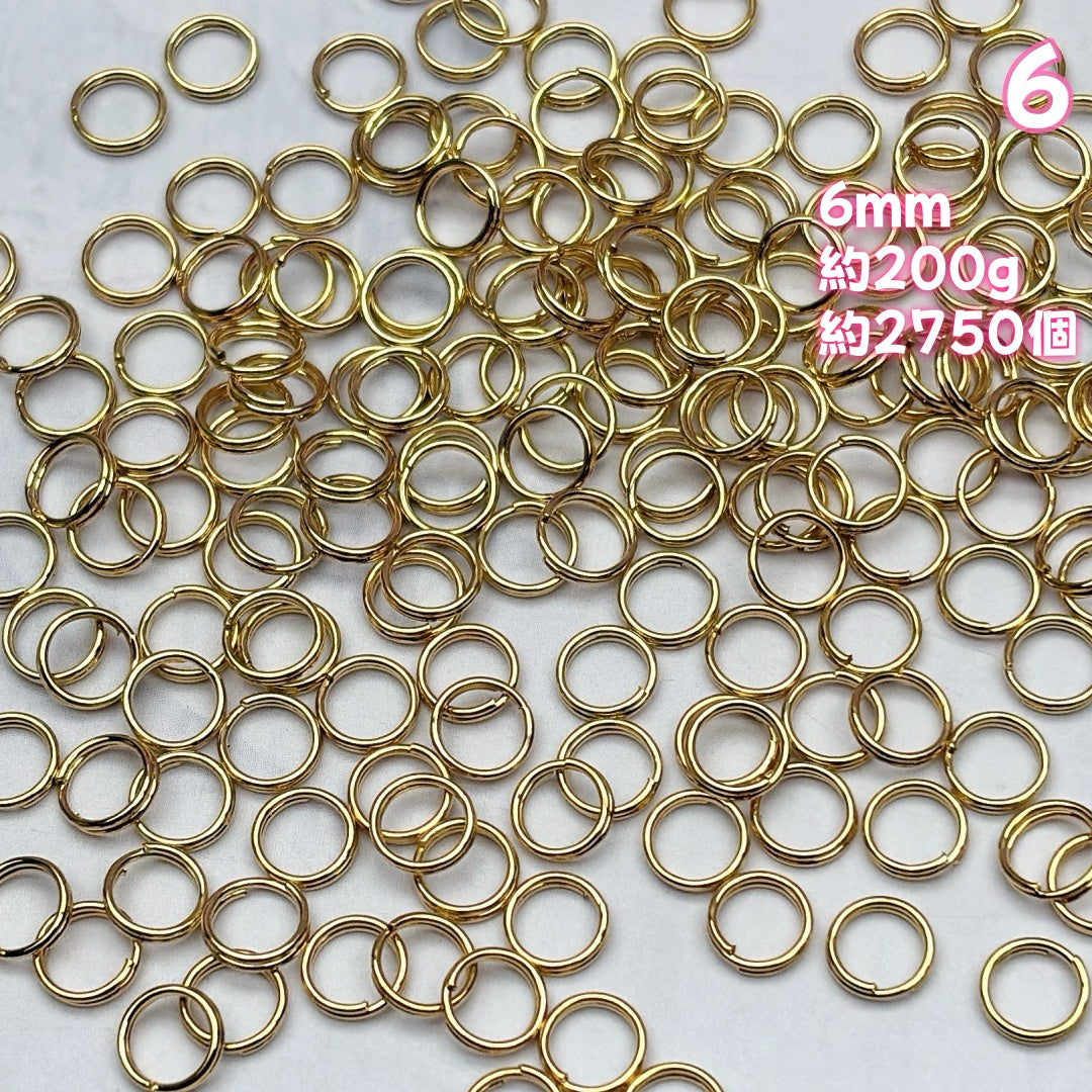A1041 多サイズメタルダブルリング開口カン — ハンドメイド用基本金具