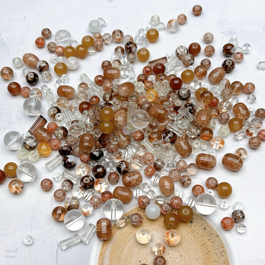 A128カラフルガラスビーズMIX|サイズ・形状アソート