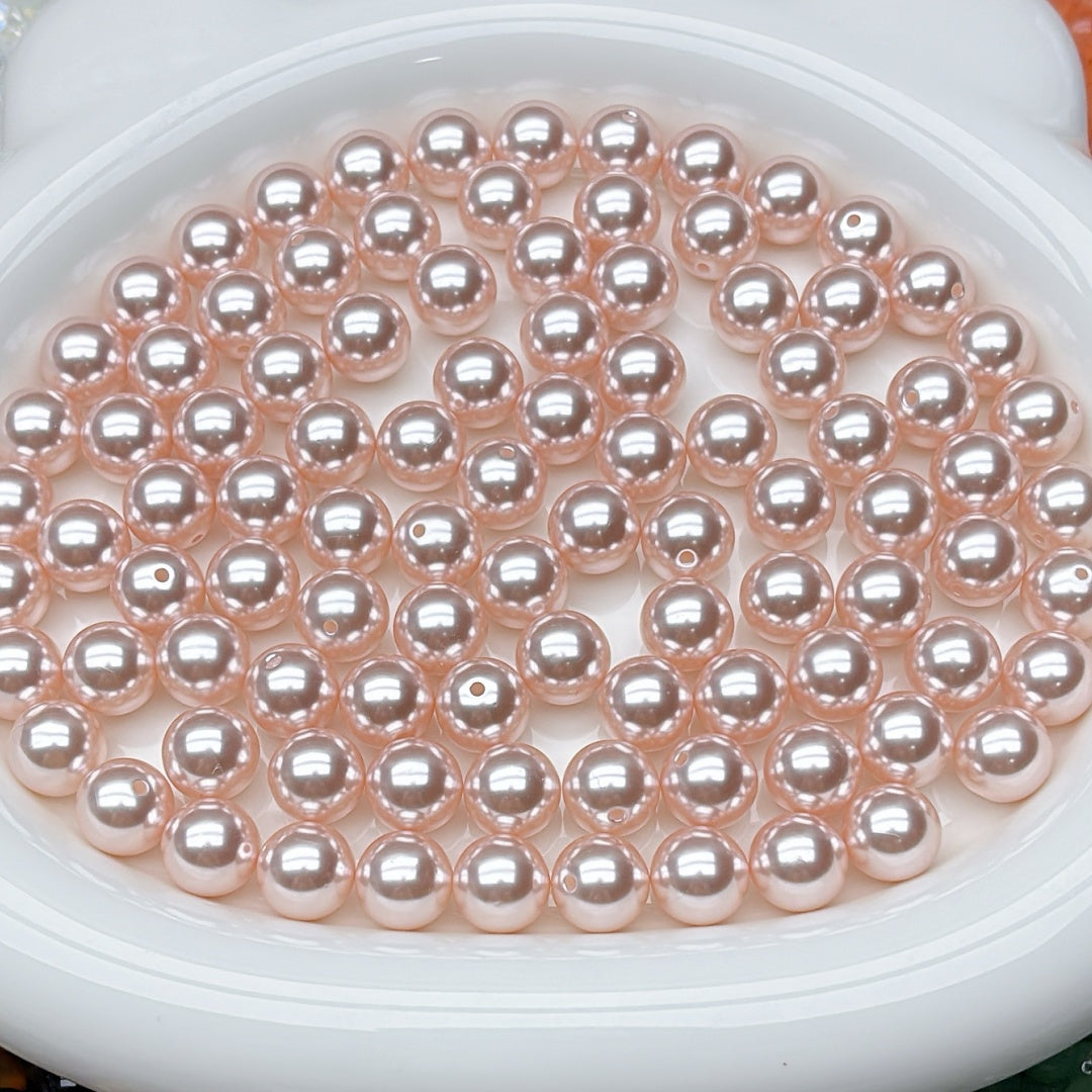 A529 ハーフホール ABS 模造真珠 12mm 100ml猫の爪ボトル購入すると、 穴無し ABS 模造真珠10mm 100ml猫の爪ボトルをおまけ