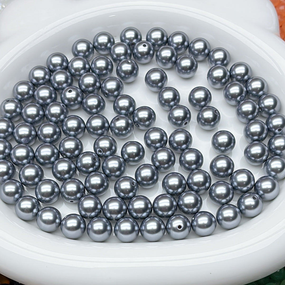 A529 ハーフホール ABS 模造真珠 12mm 100ml猫の爪ボトル購入すると、 穴無し ABS 模造真珠10mm 100ml猫の爪ボトルをおまけ