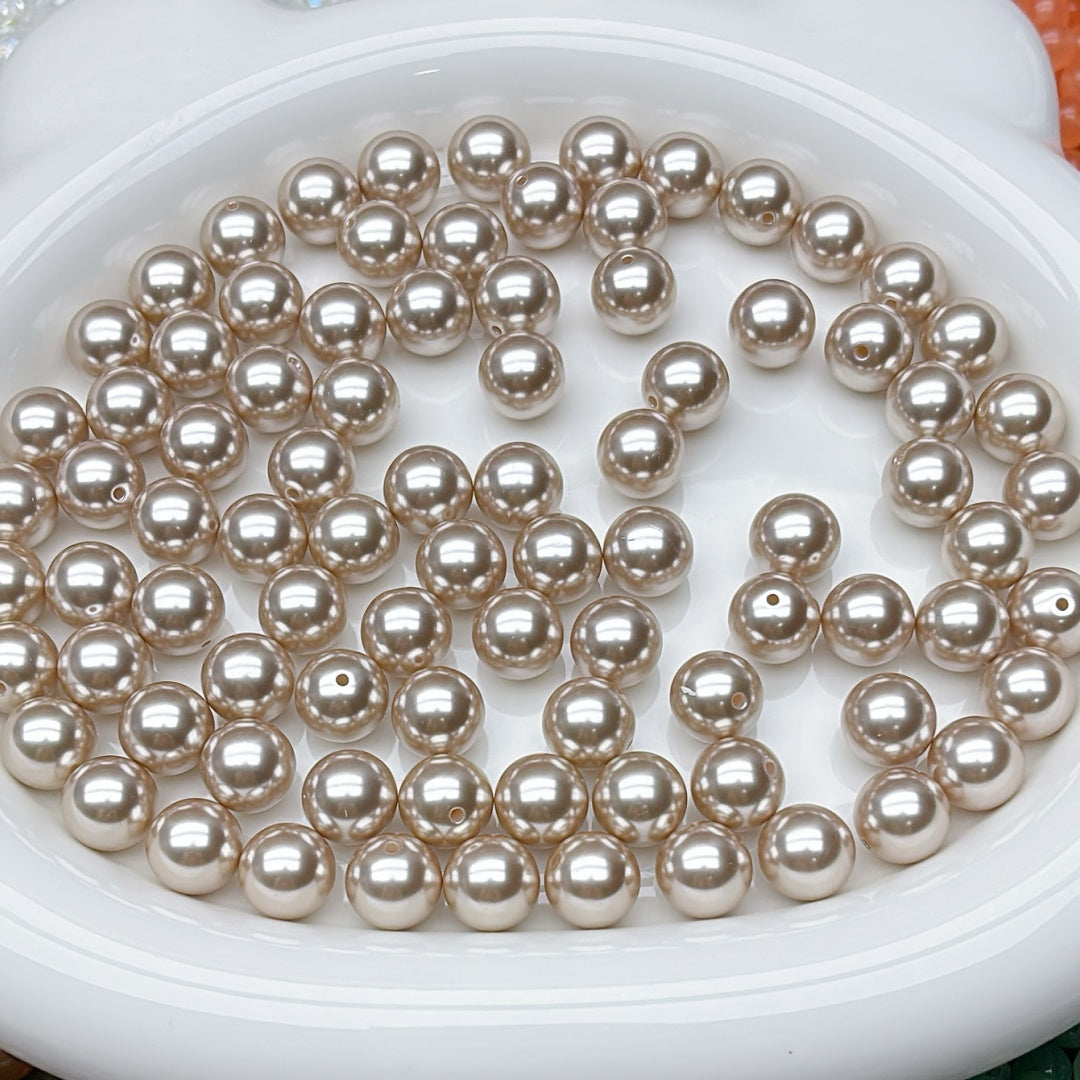 A529 ハーフホール ABS 模造真珠 12mm 100ml猫の爪ボトル購入すると、 穴無し ABS 模造真珠10mm 100ml猫の爪ボトルをおまけ