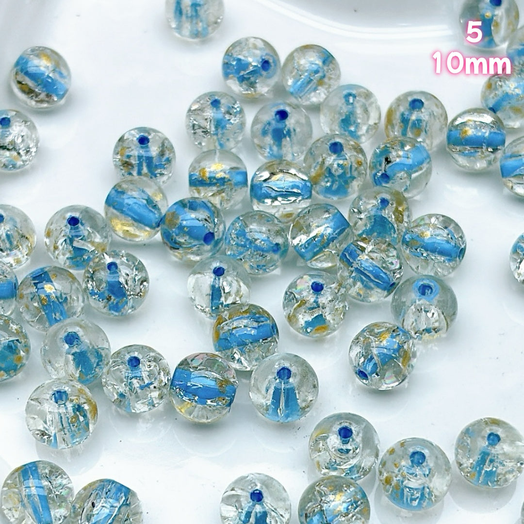 A663 新作・金彩入りガラスビーズ - きらめくアクセントのDIYパーツ つめつめ放題