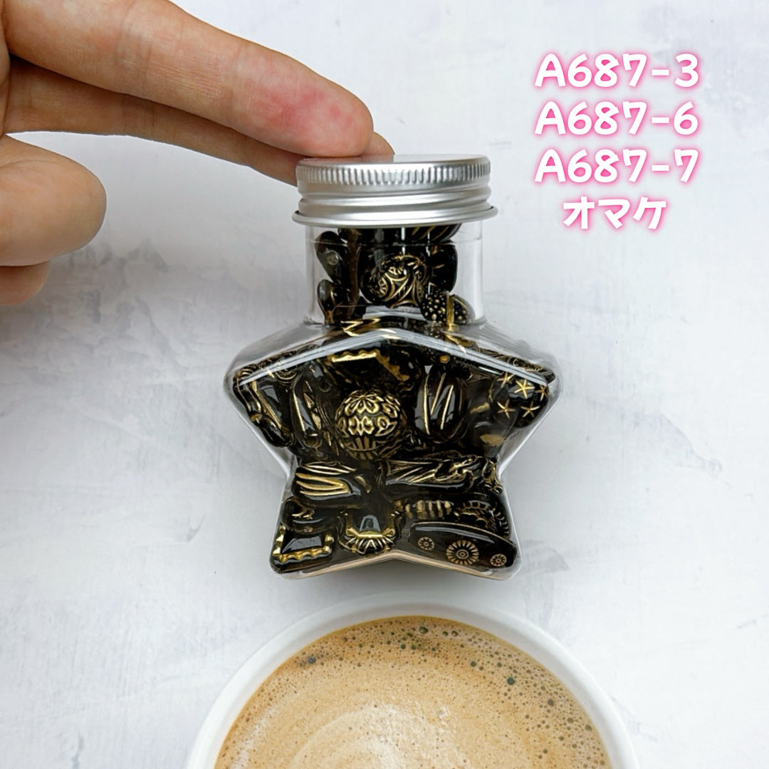 A687 高品質UVメッキアクリル/青花磁器風アクリル ビーズパーツ 手作りアクセサリー素材