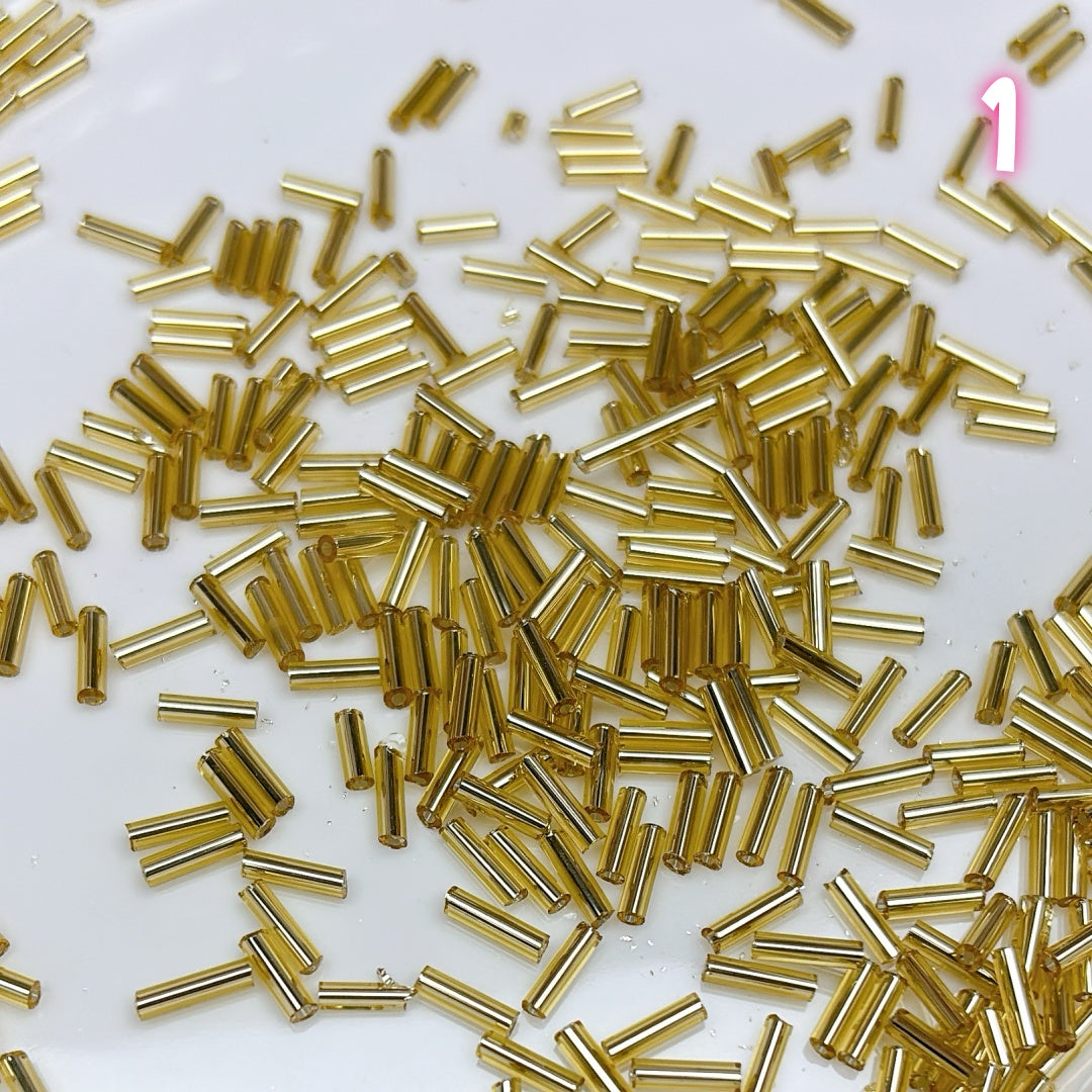 A841 高品質ガラス管ビーズ DIYパーツ 2mmx7mm