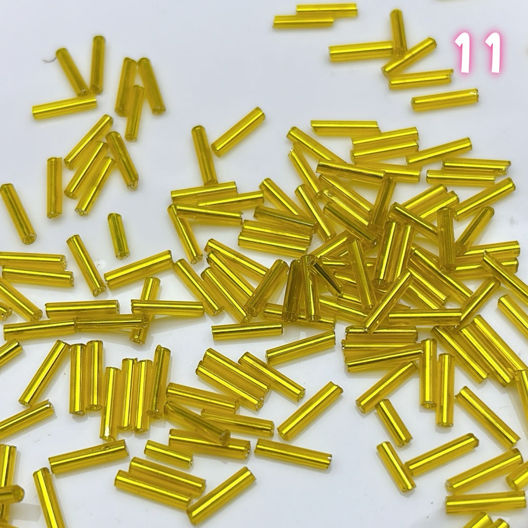 A841 高品質ガラス管ビーズ DIYパーツ 2mmx7mm