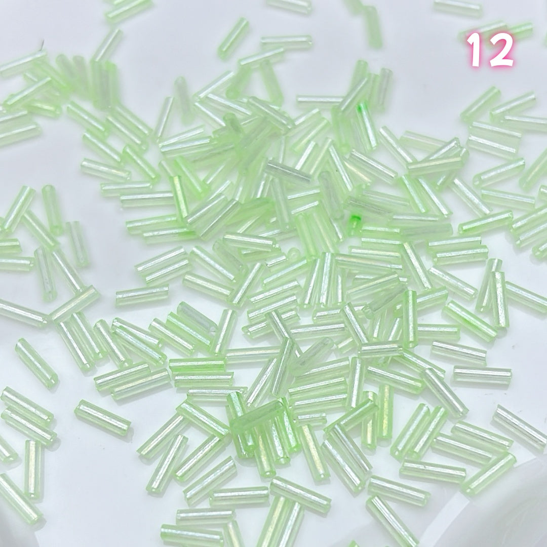 A841 高品質ガラス管ビーズ DIYパーツ 2mmx7mm