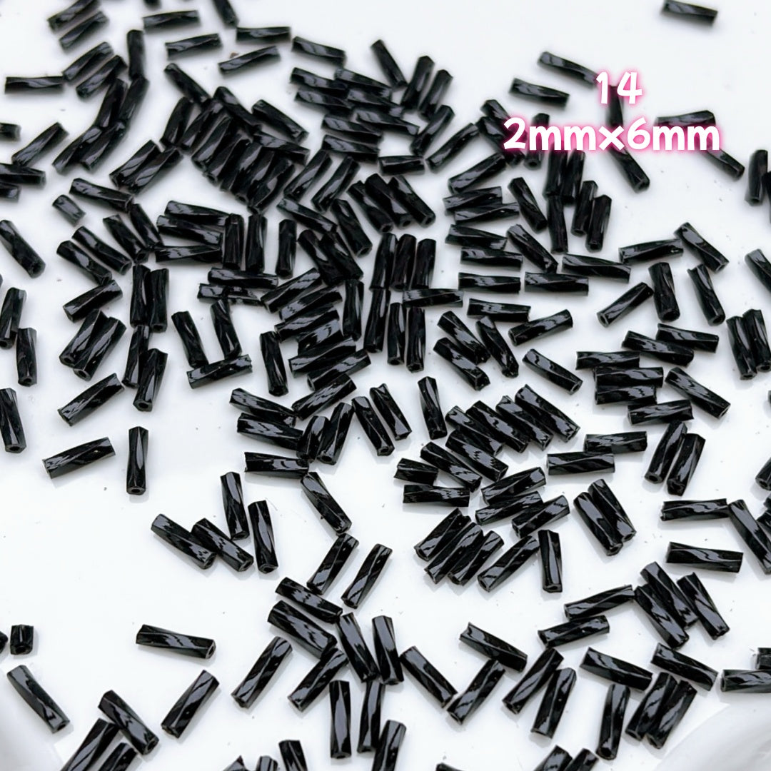 A841 高品質ガラス管ビーズ DIYパーツ 2mmx7mm