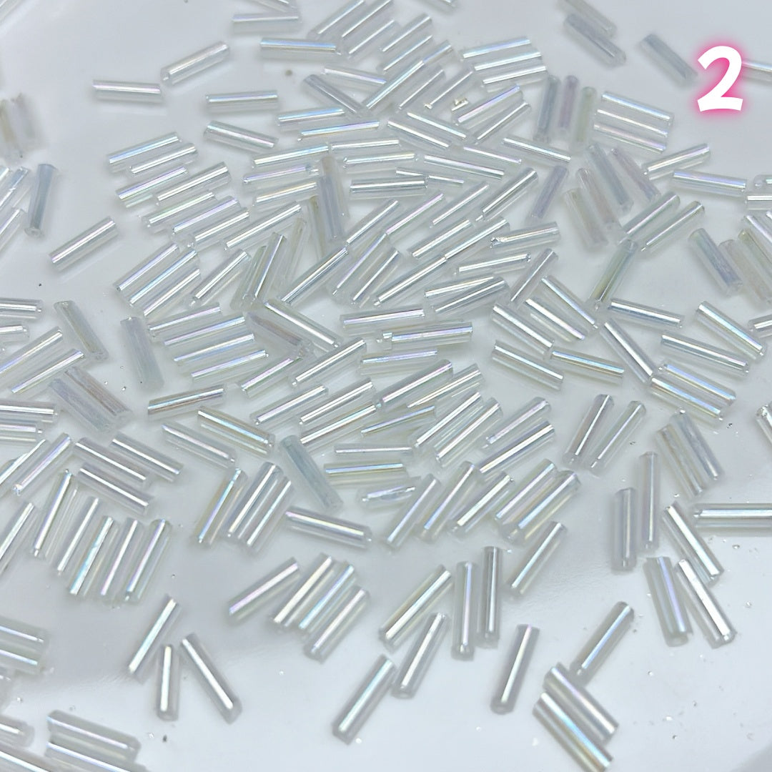 A841 高品質ガラス管ビーズ DIYパーツ 2mmx7mm