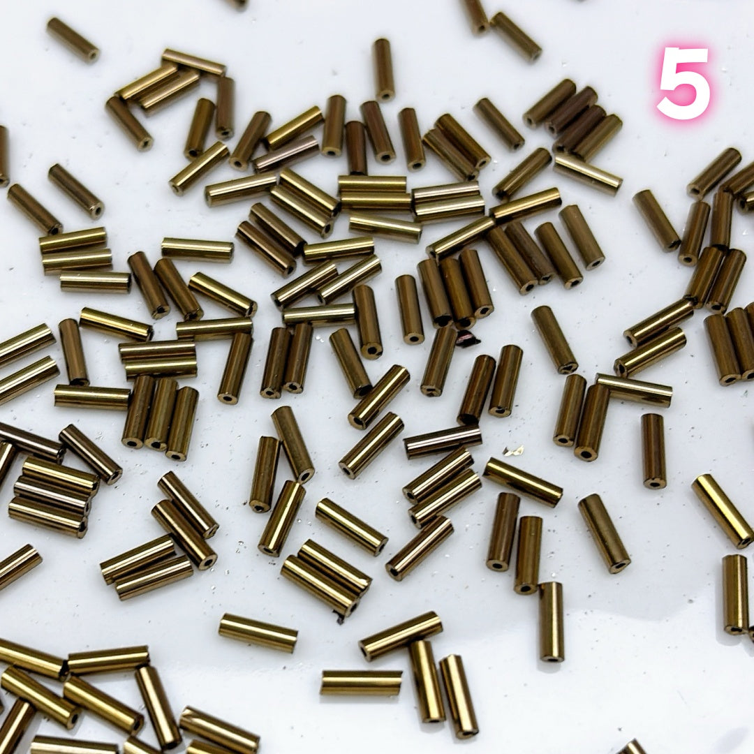 A841 高品質ガラス管ビーズ DIYパーツ 2mmx7mm