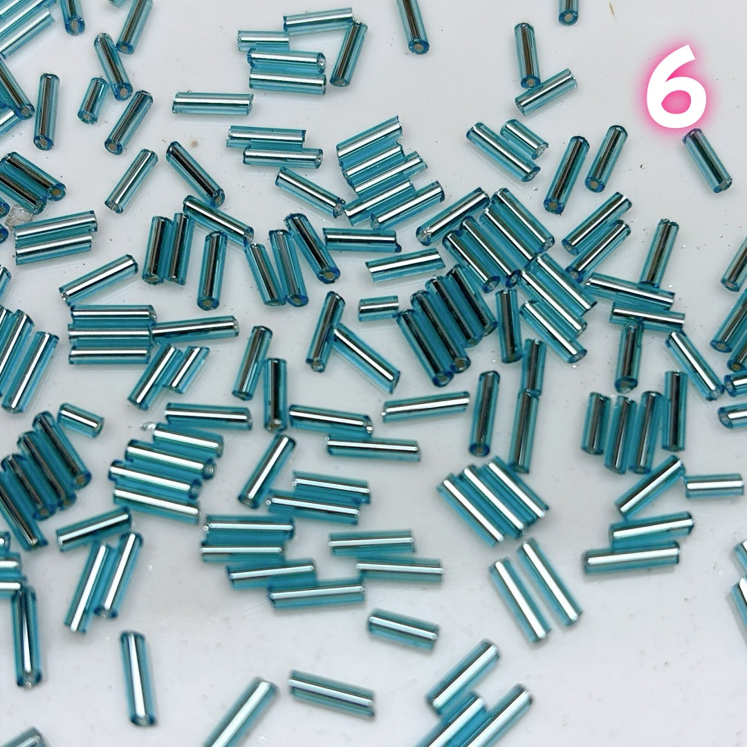 A841 高品質ガラス管ビーズ DIYパーツ 2mmx7mm