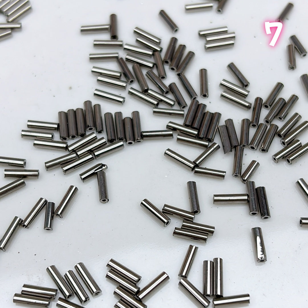 A841 高品質ガラス管ビーズ DIYパーツ 2mmx7mm