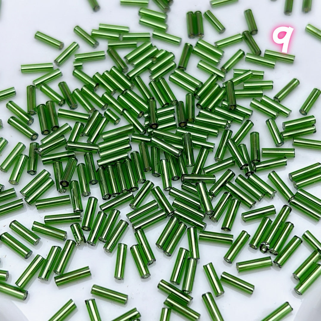 A841 高品質ガラス管ビーズ DIYパーツ 2mmx7mm