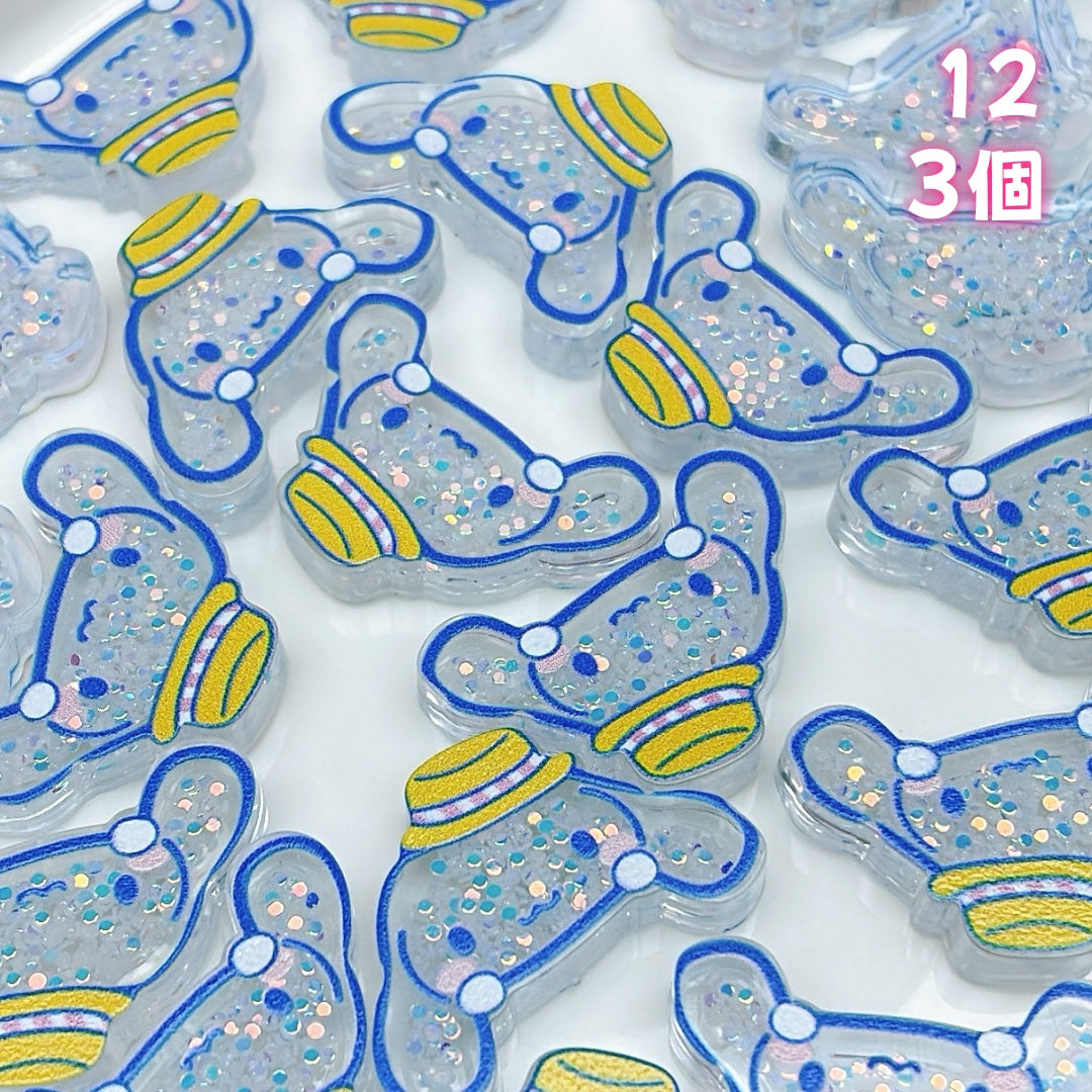 A916 夢かわいいホワイト系 ✦ カートゥーンわんちゃんアクリルパーツ