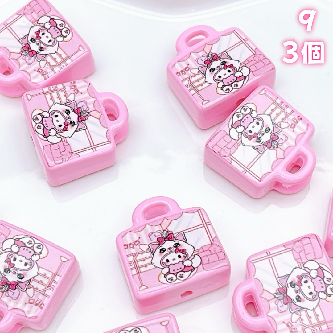 A917 ピンク系カートゥーン風アクリルパーツ ✦ かわいらしいハンドメイド素材 ✦ アクセサリーのデコレーションに最適