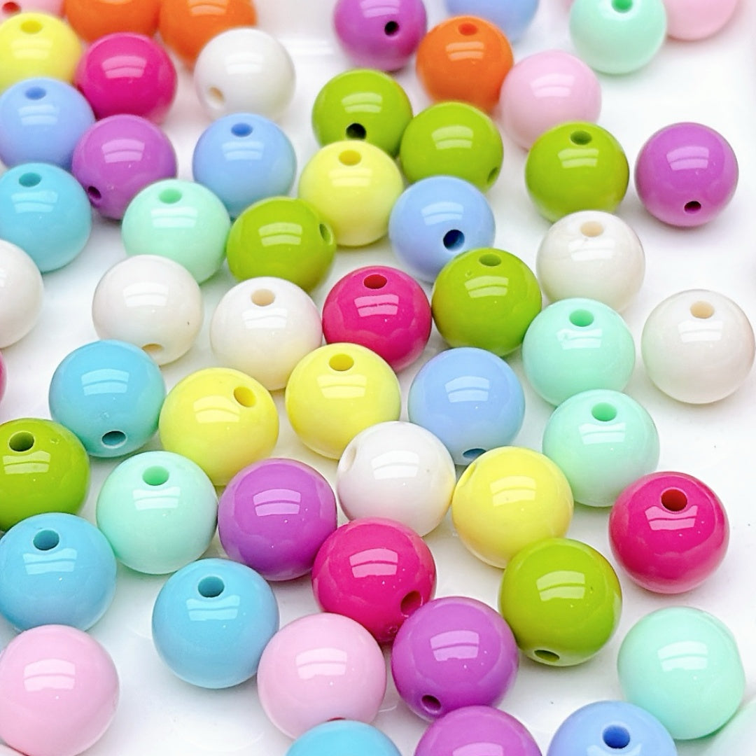A928 ベーシック実用タイプ無地アクリルビーズ 12mm✦ ハンドメイドDIY用 ✦ シンプルで使いやすい