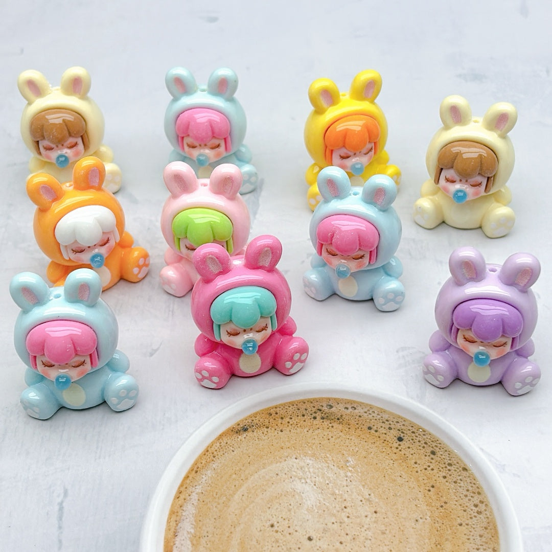A982 貫通穴カートゥーンアクリルドールパーツ — カラフルで夢かわな手作り素材