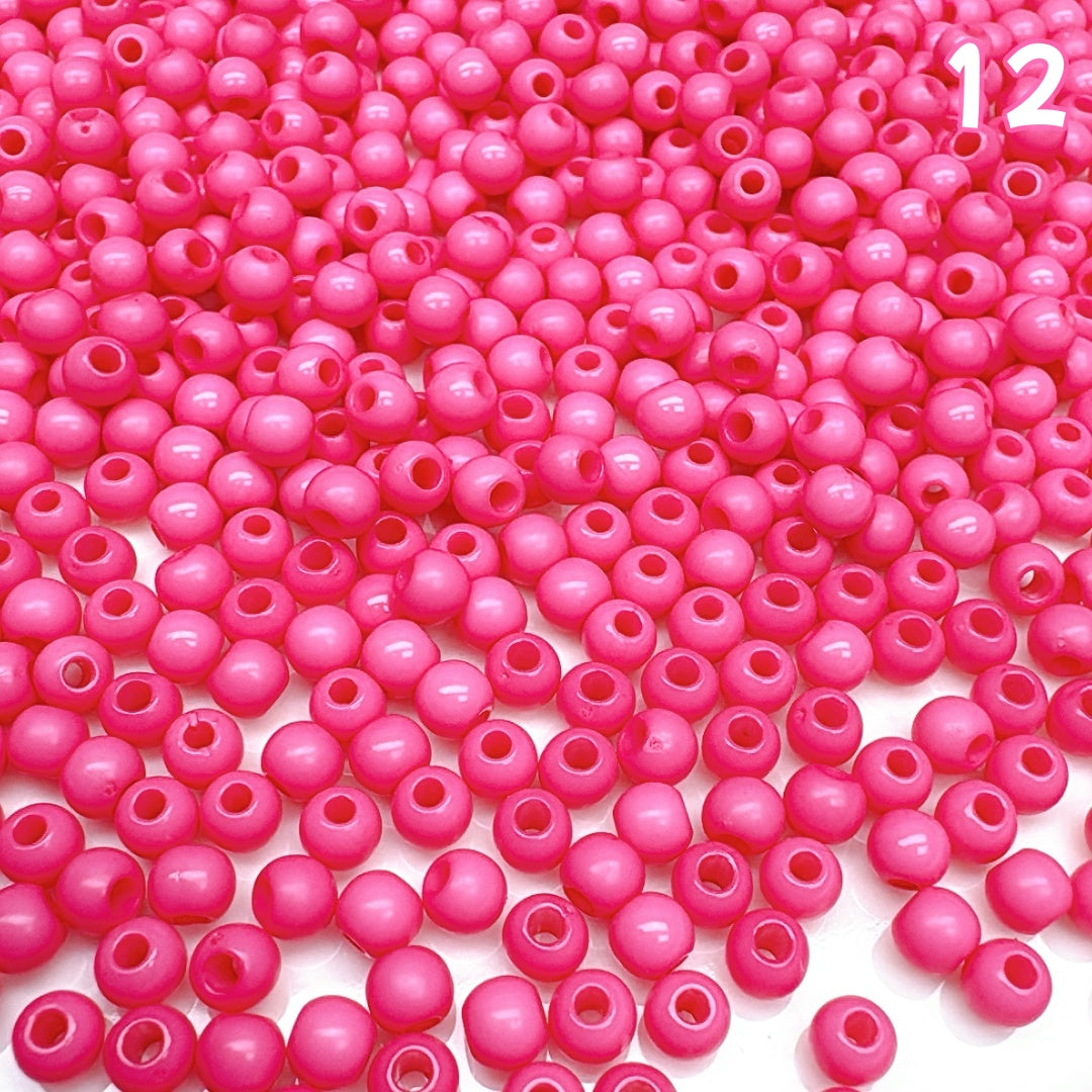 A984 ベーシック実用タイプ無地アクリルビーズ 4mm✦ ハンドメイドDIY用 ✦ シンプルで使いやすい