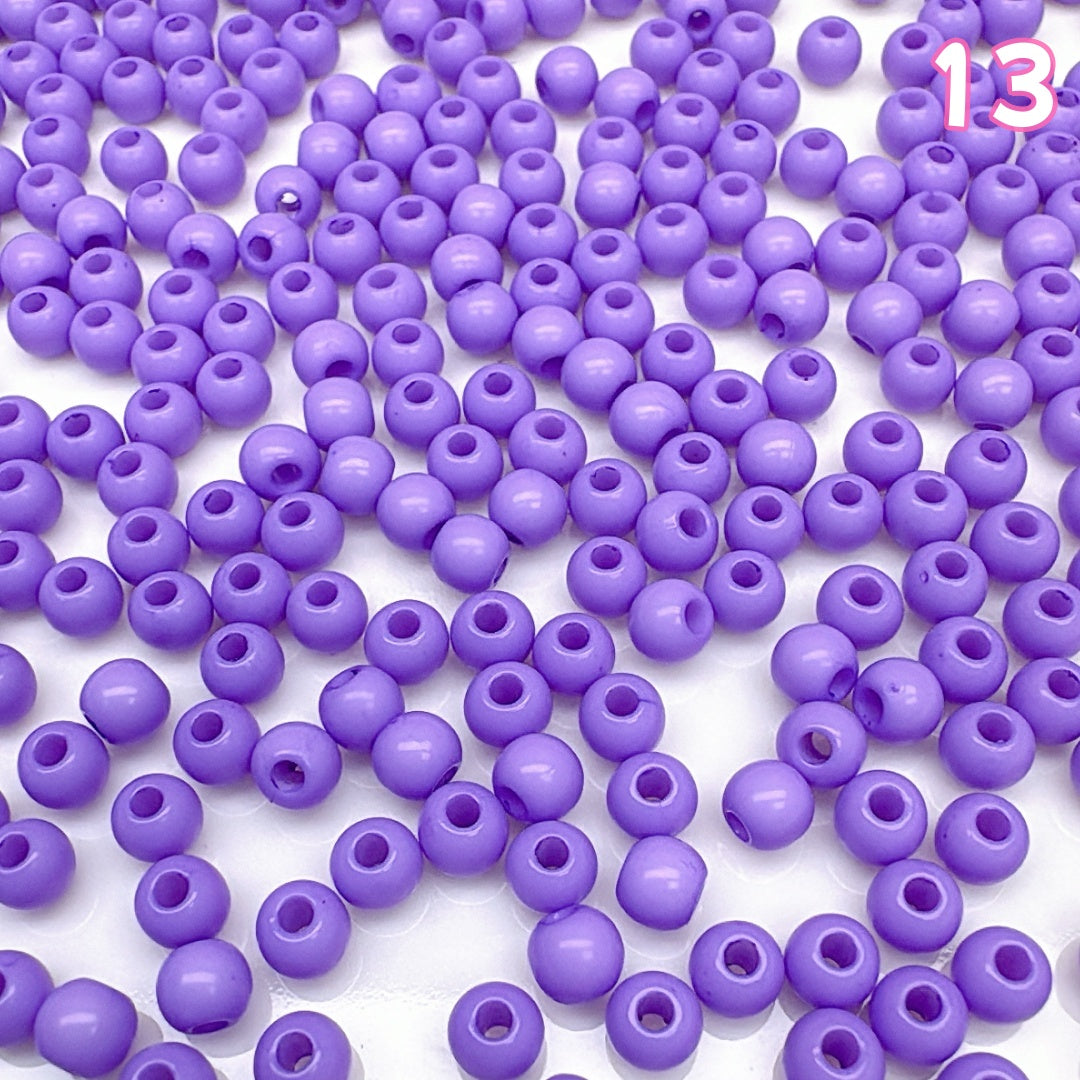 A984 ベーシック実用タイプ無地アクリルビーズ 4mm✦ ハンドメイドDIY用 ✦ シンプルで使いやすい