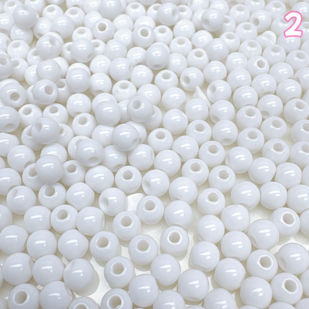 A984 ベーシック実用タイプ無地アクリルビーズ 4mm✦ ハンドメイドDIY用 ✦ シンプルで使いやすい