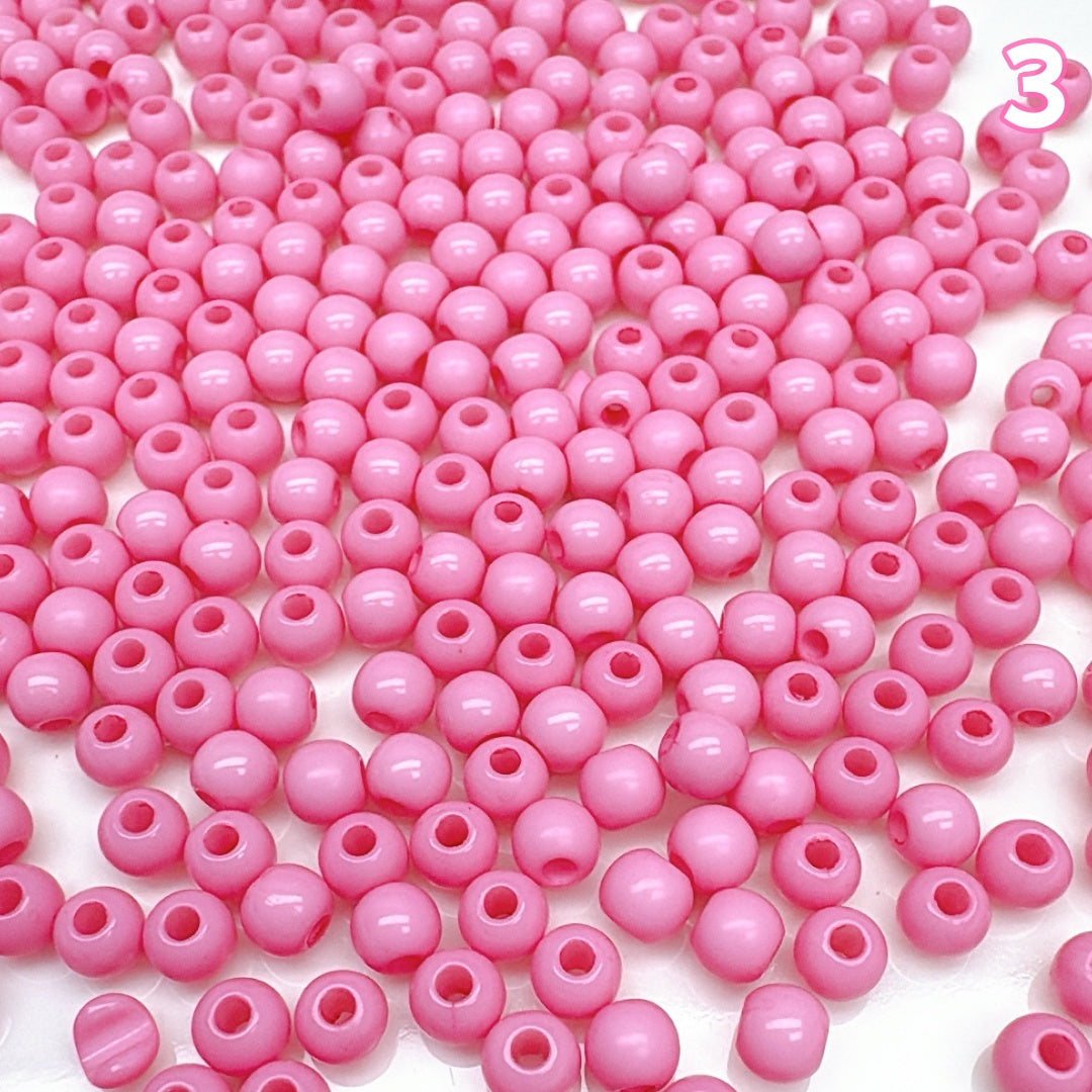 A984 ベーシック実用タイプ無地アクリルビーズ 4mm✦ ハンドメイドDIY用 ✦ シンプルで使いやすい