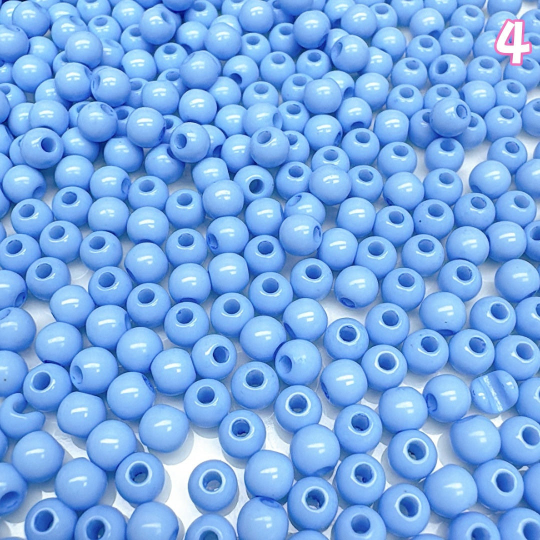 A984 ベーシック実用タイプ無地アクリルビーズ 4mm✦ ハンドメイドDIY用 ✦ シンプルで使いやすい