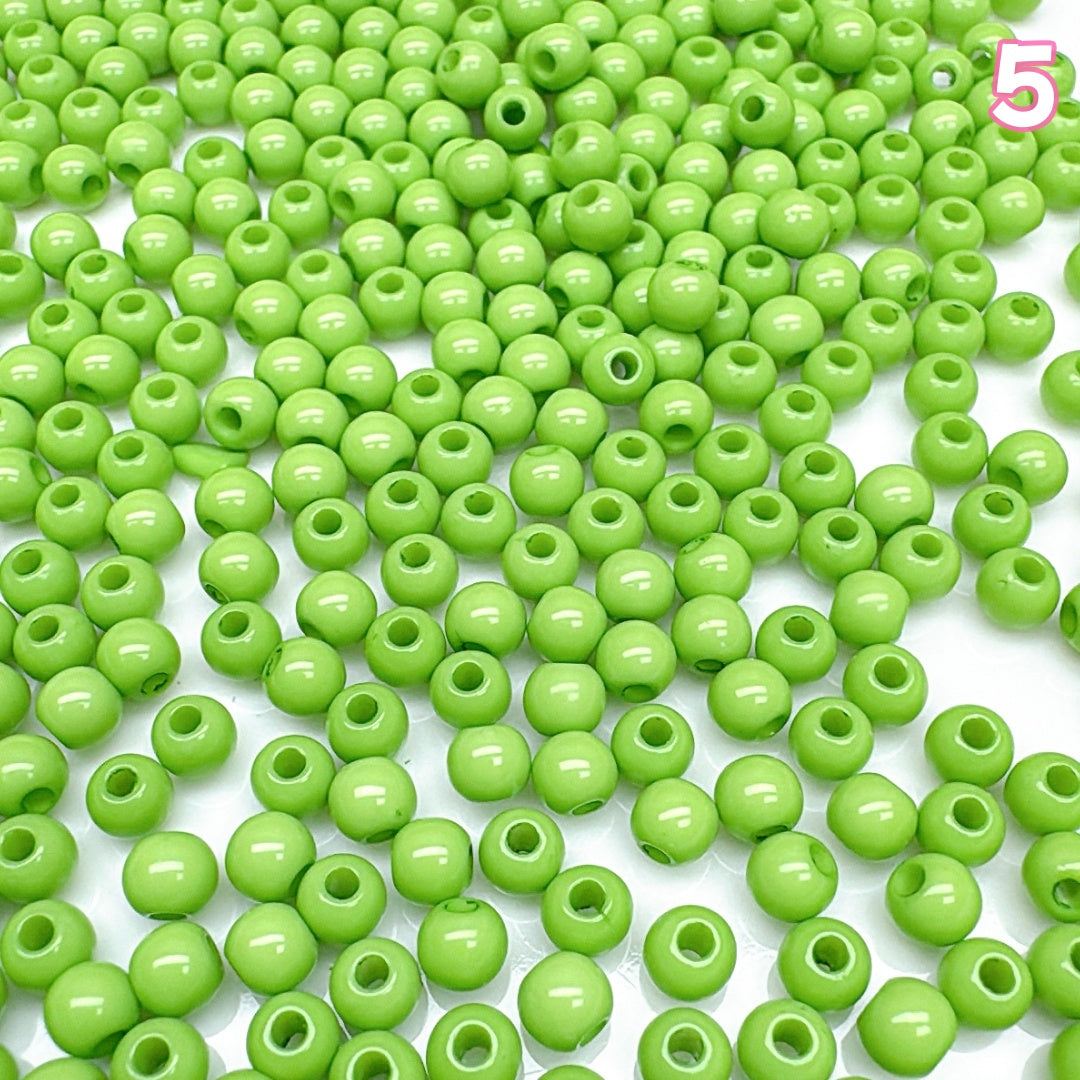 A984 ベーシック実用タイプ無地アクリルビーズ 4mm✦ ハンドメイドDIY用 ✦ シンプルで使いやすい