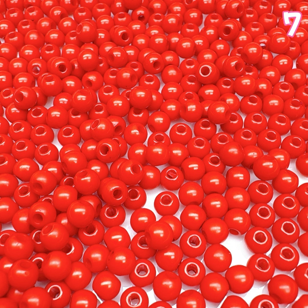 A984 ベーシック実用タイプ無地アクリルビーズ 4mm✦ ハンドメイドDIY用 ✦ シンプルで使いやすい