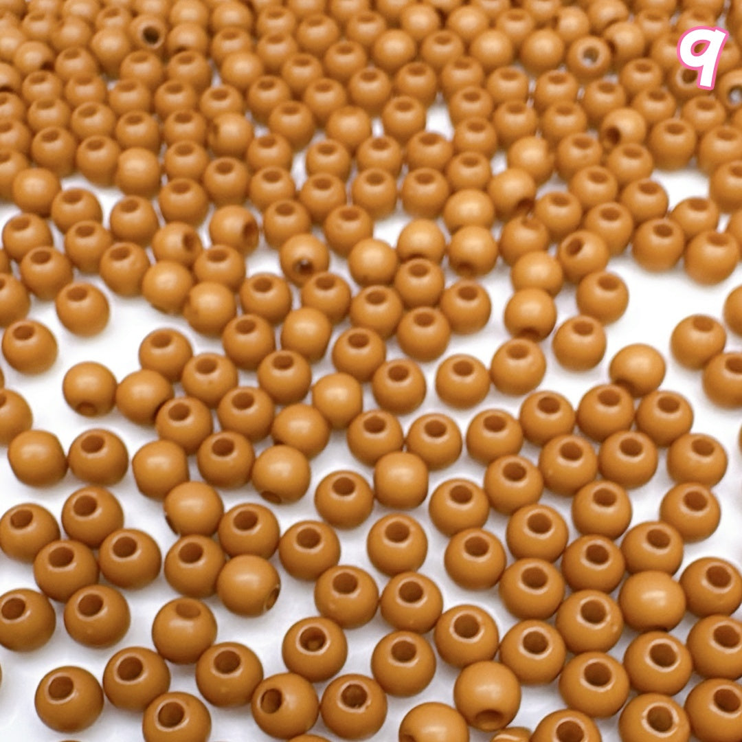A984 ベーシック実用タイプ無地アクリルビーズ 4mm✦ ハンドメイドDIY用 ✦ シンプルで使いやすい