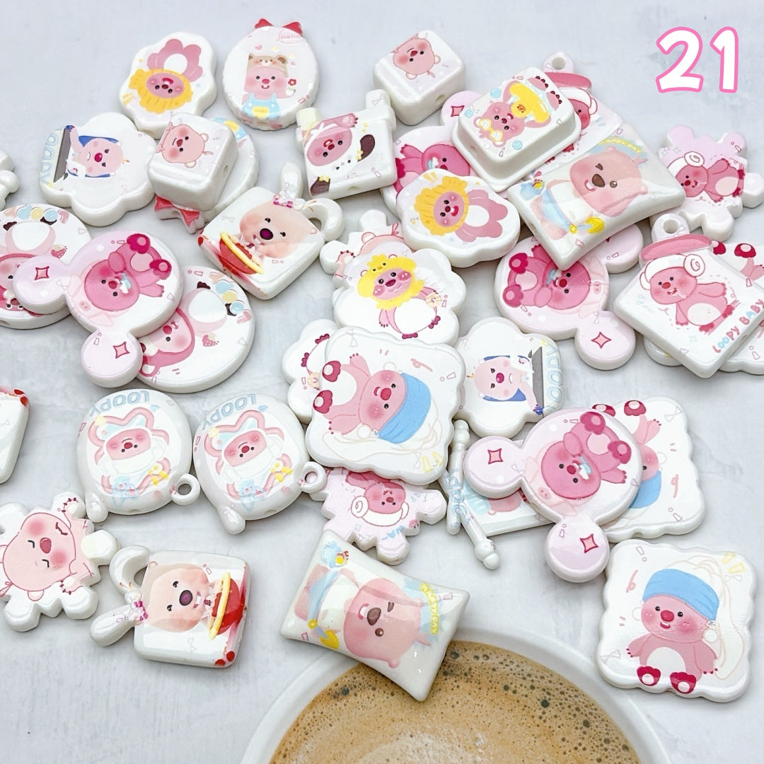 A999 人気販売中! カートゥーンアクリルパーツ ✦ キュートなハンドメイド素材 ✦ アクセサリーチャームに最適