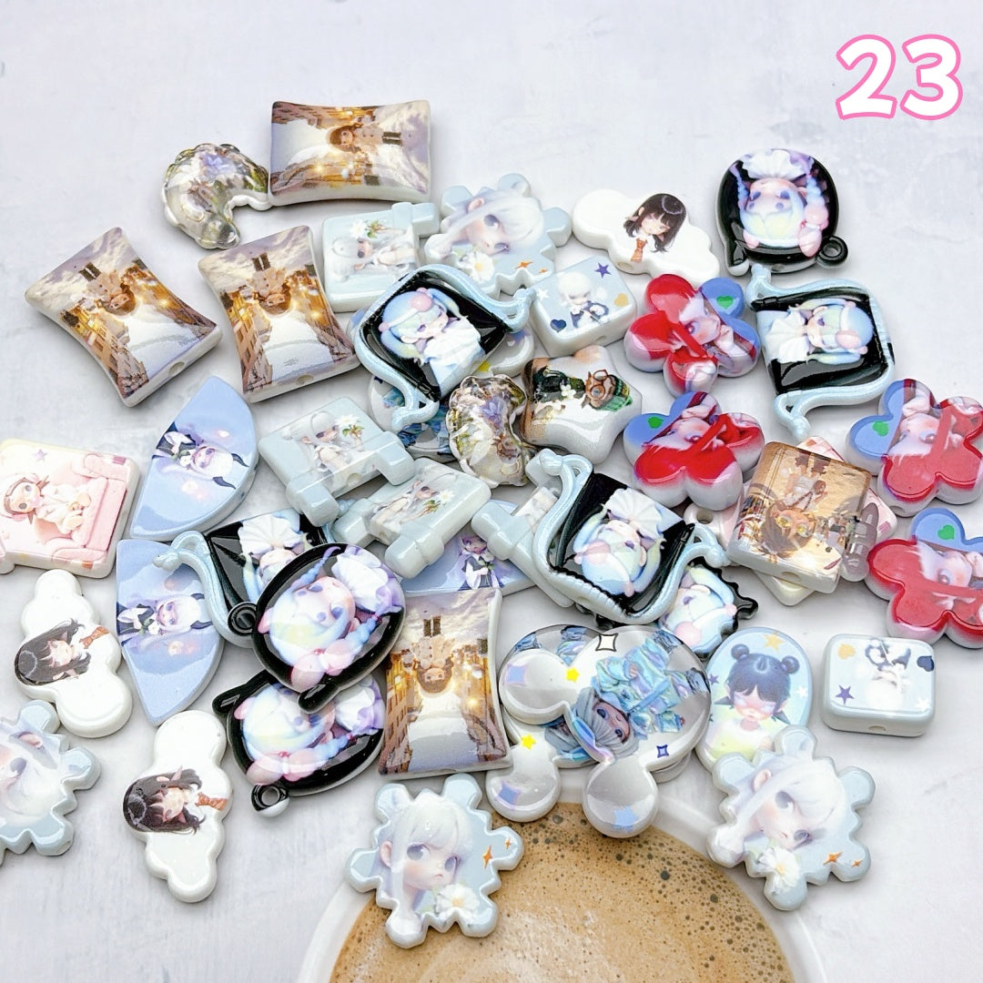A999 人気販売中! カートゥーンアクリルパーツ ✦ キュートなハンドメイド素材 ✦ アクセサリーチャームに最適