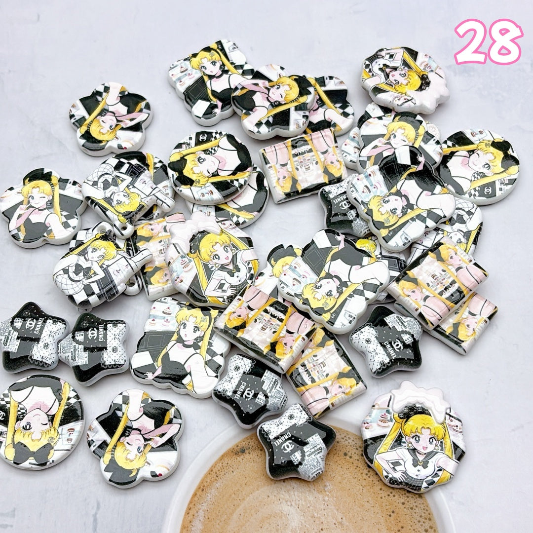 A999 人気販売中! カートゥーンアクリルパーツ ✦ キュートなハンドメイド素材 ✦ アクセサリーチャームに最適