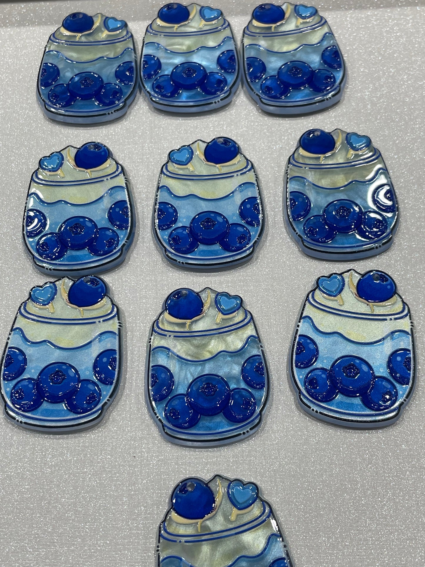 A589:：フルーツクリームケーキアクリル片 DIY手作りパーツ