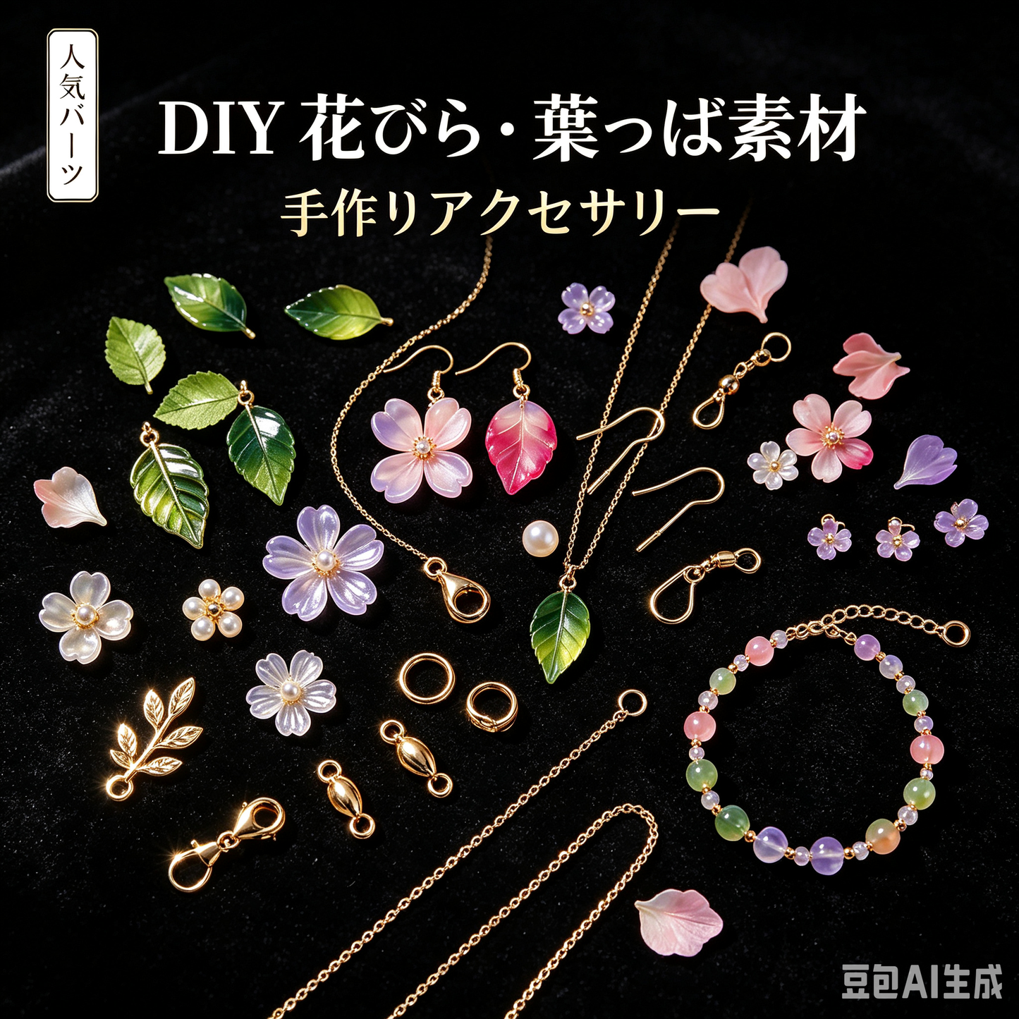 A605:アクリル花びら・葉っぱ DIYパーツ大全(树叶配件)