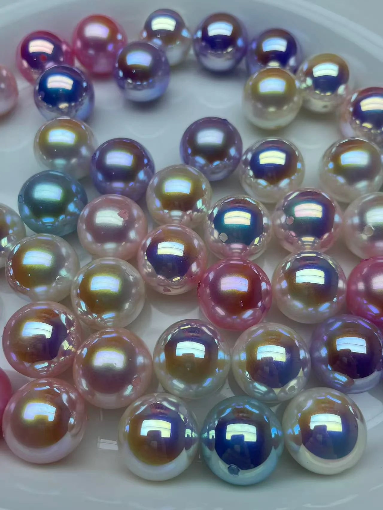 A536輝く虹色エンジェルパール メッキ加工 手作りアクセサリー用