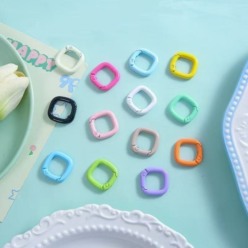 A525:スプリングリング 開口丸カン キーリング バッグ金具 DIY手芸パーツ まとめ売り（弹簧扣组合）
