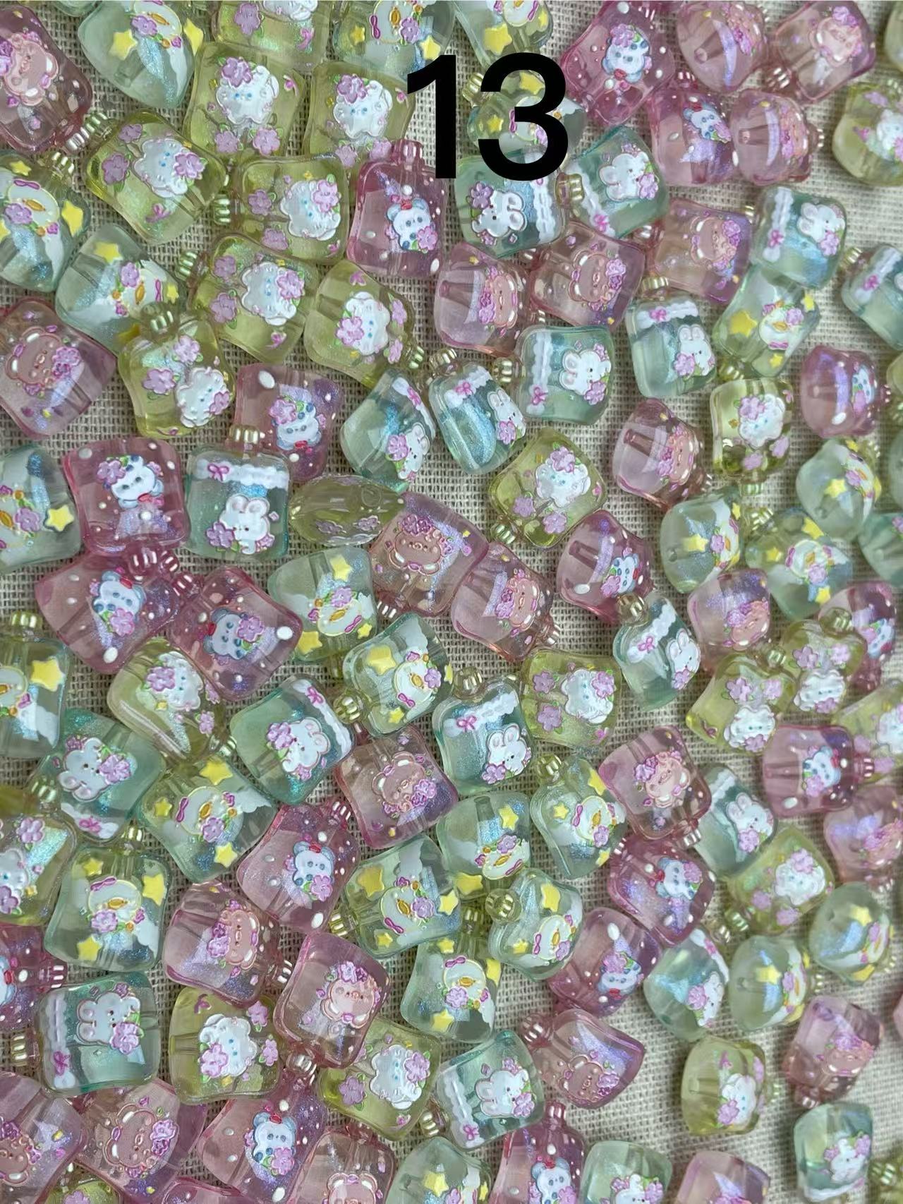 A174:高透品質 小型モールド ハンドメイドパーツ 自由選択おまけのチップ10個付き