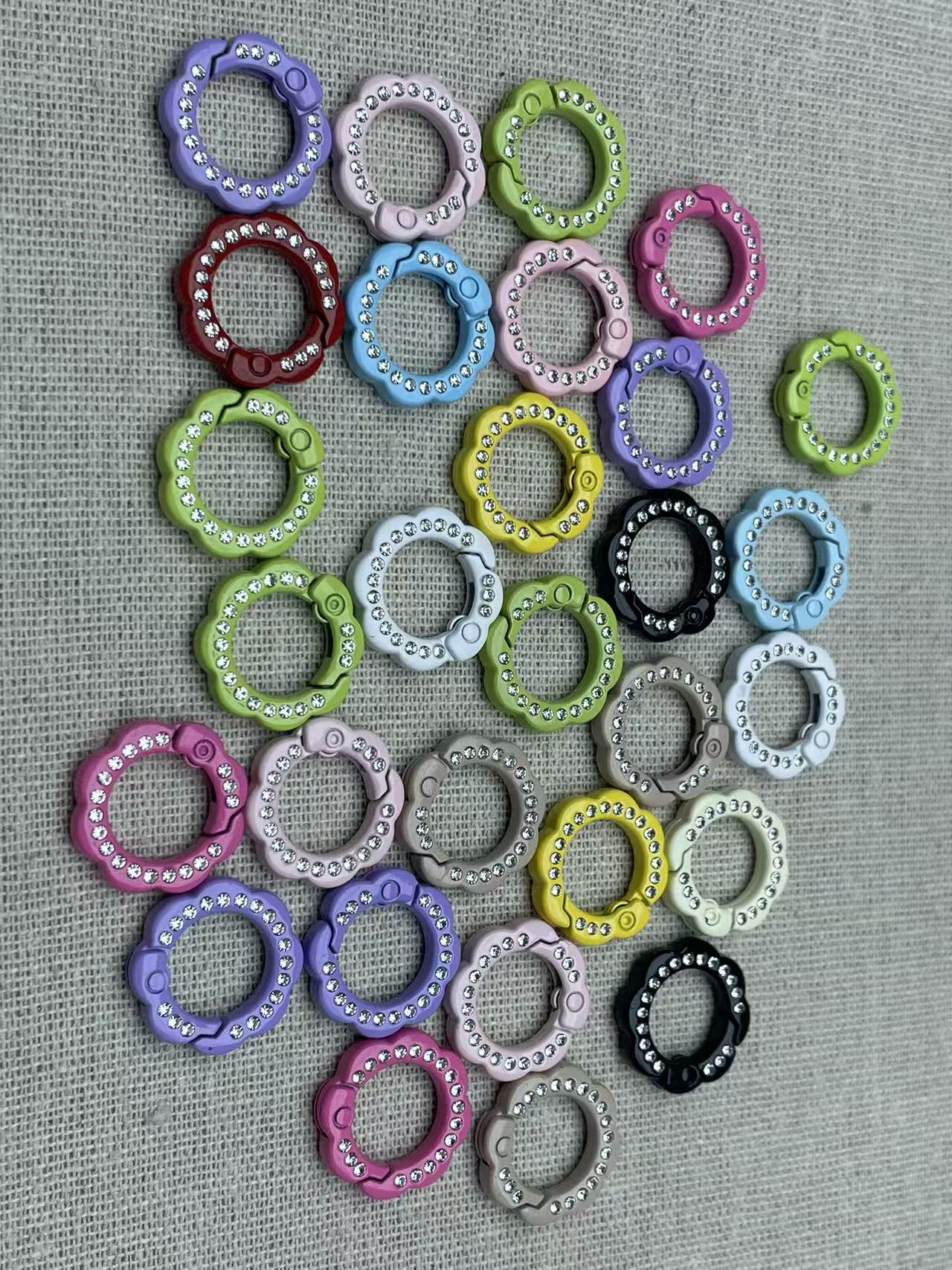 A525:スプリングリング 開口丸カン キーリング バッグ金具 DIY手芸パーツ まとめ売り（弹簧扣组合）
