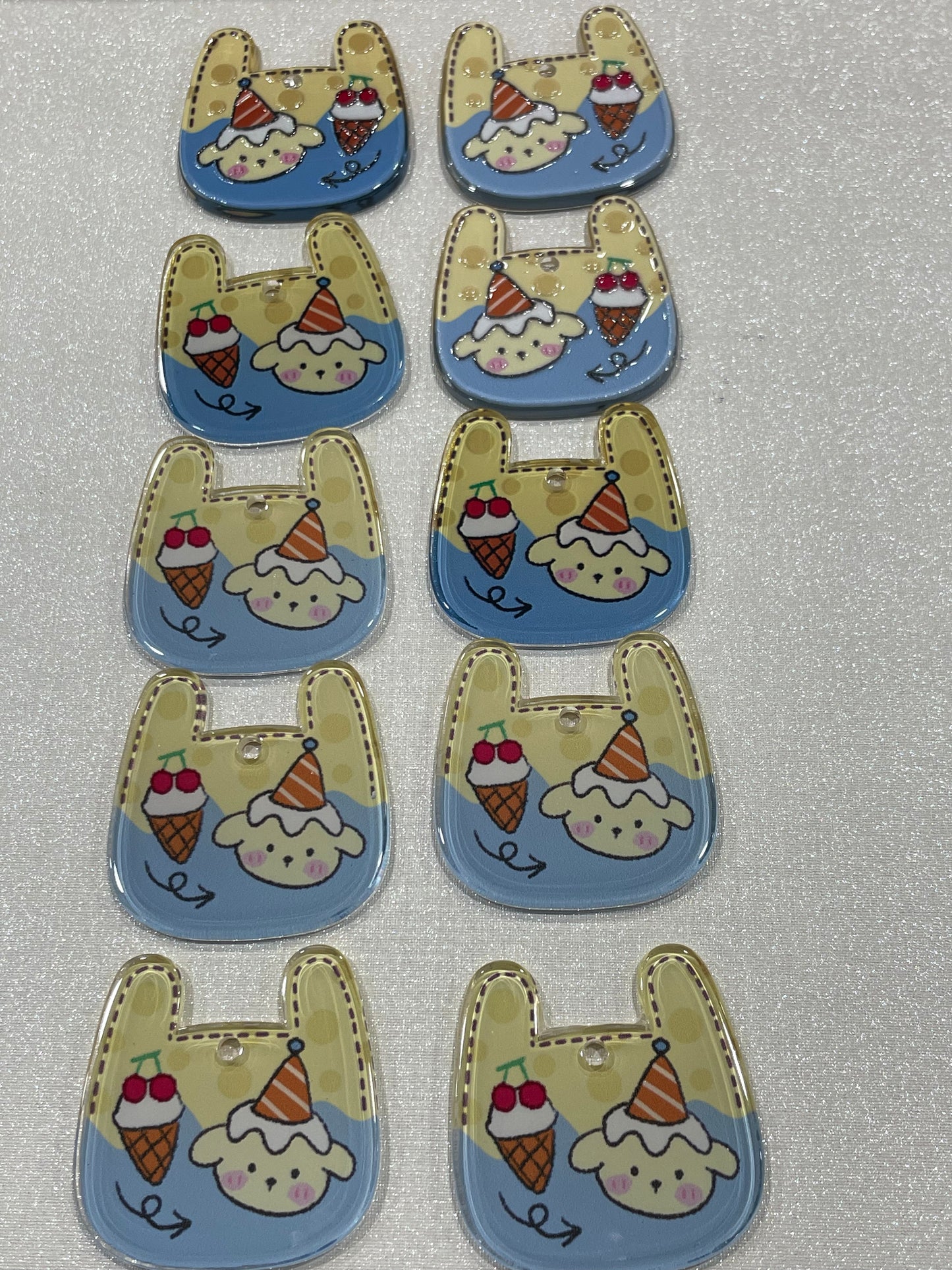 A589:：フルーツクリームケーキアクリル片 DIY手作りパーツ
