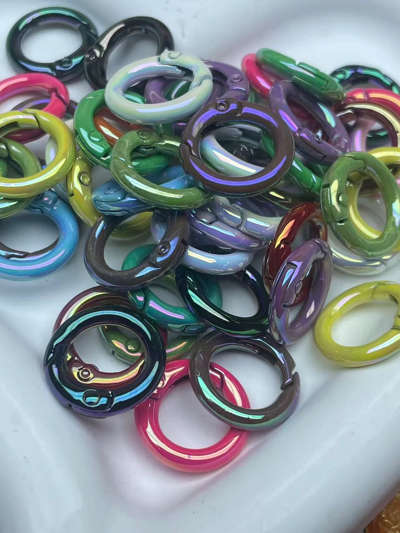 A525:スプリングリング 開口丸カン キーリング バッグ金具 DIY手芸パーツ まとめ売り（弹簧扣组合）