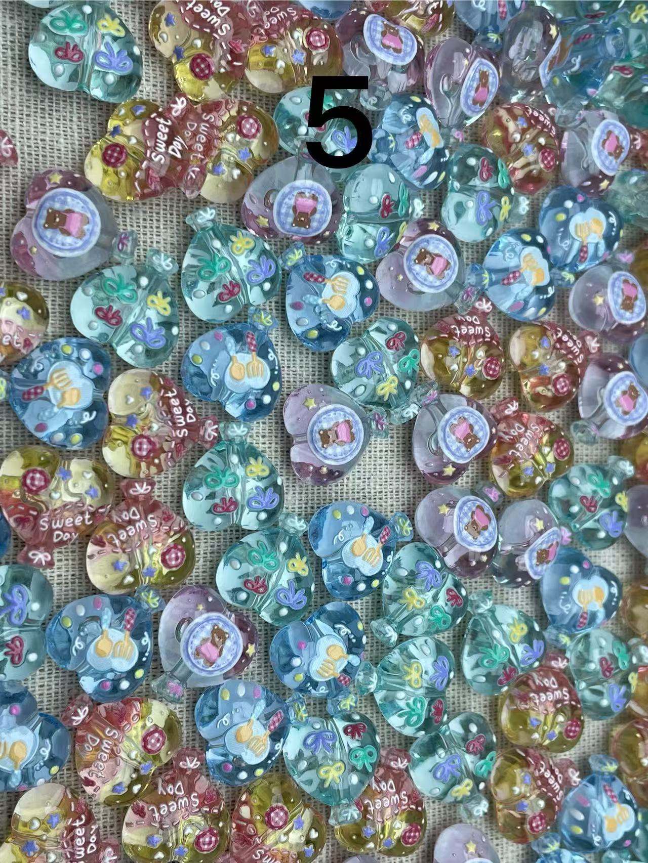 A174:高透品質 小型モールド ハンドメイドパーツ 自由選択おまけのチップ10個付き