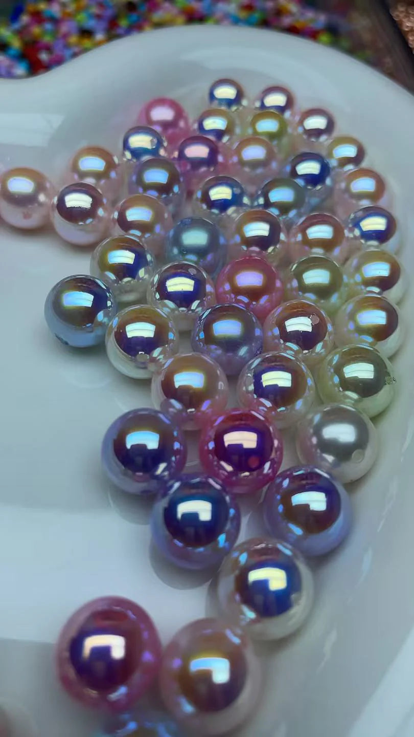 A536輝く虹色エンジェルパール メッキ加工 手作りアクセサリー用