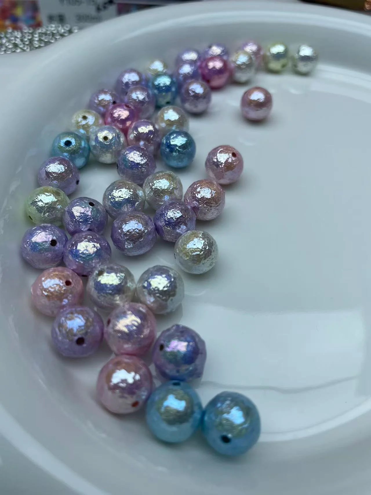 A536輝く虹色エンジェルパール メッキ加工 手作りアクセサリー用
