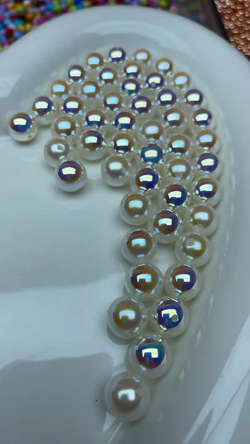 A536輝く虹色エンジェルパール メッキ加工 手作りアクセサリー用